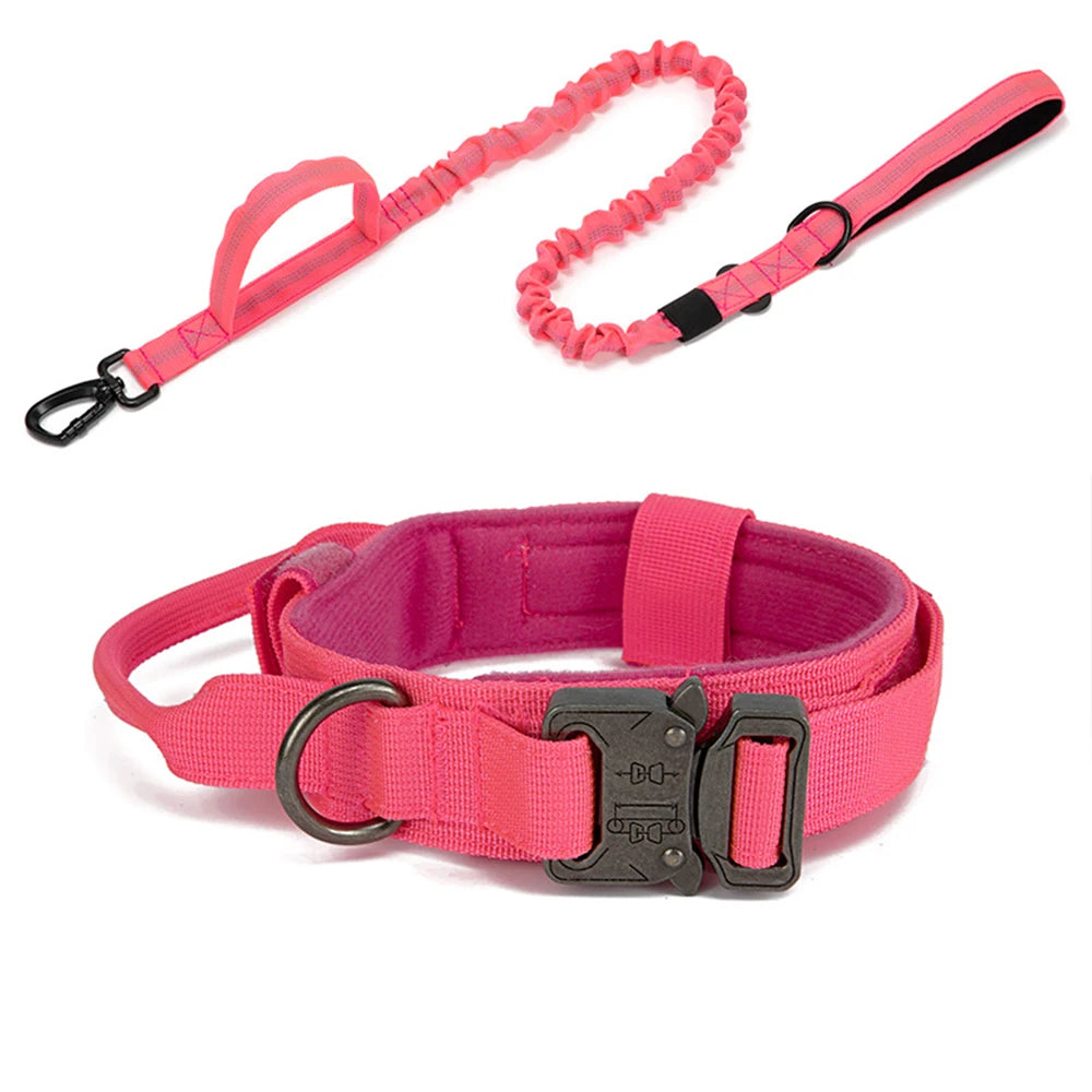 Heavy Duty Reflective Leash & Collar Set for Large Dogs
