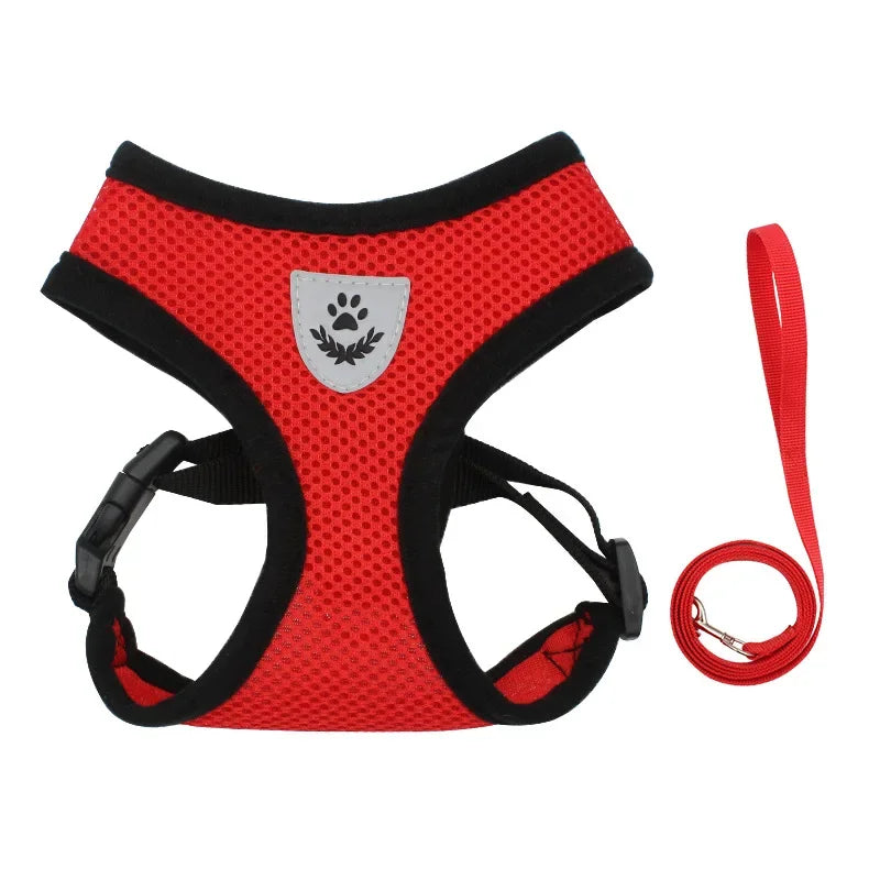 Breathable Reflective Harness Set β Adjustable Comfort for Small Dogs & Cats