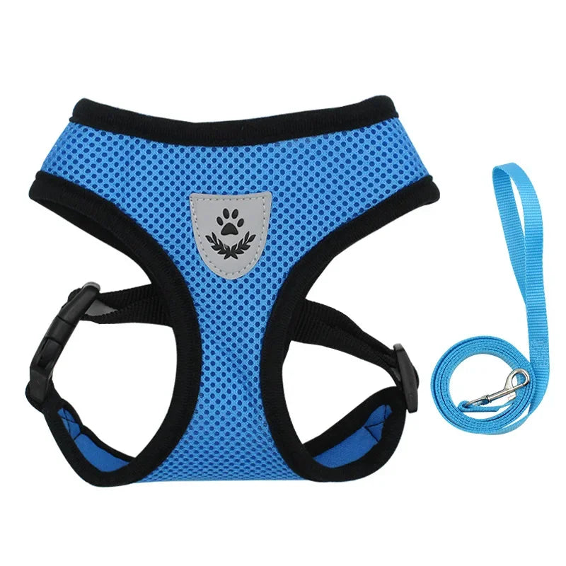 Breathable Reflective Harness Set β Adjustable Comfort for Small Dogs & Cats