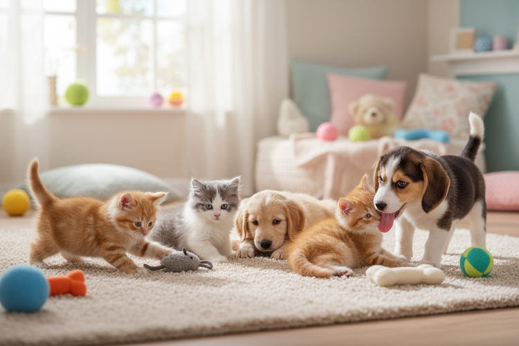 imagem de gatinhos com cachorrinhos