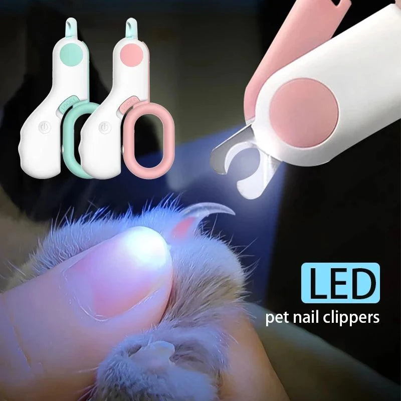 Professional Pet Nail Clipper with LED Light & Safety Lock